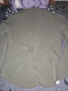littlebox Olive Green Collared Long Sleeve Top