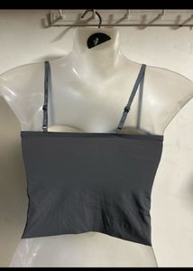 Stylish Dark Grey Bandeau Top