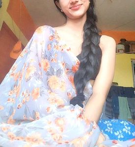 Floral Print Chiffon Saree