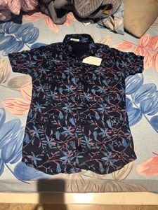 Men's Short Sleeve Floral Print Shirt slim fit