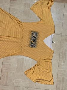 Chic Yellow Striped Flared Dress