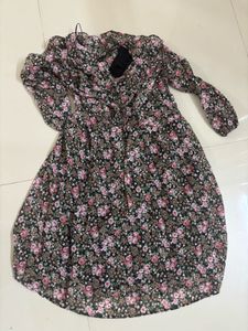 Floral Ruffle V-Neck Mini Dress