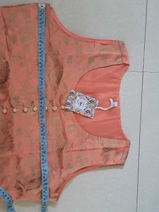 Elegant Peach Brocade Kurti