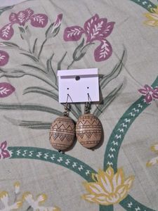 Boho Tribal Pattern Oval Earrings