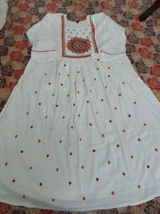 Embroidered White Kurta