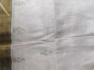 Embroidered Saree with Olive Green Border