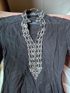 y2k Black Sequin Party Tunic Kurti