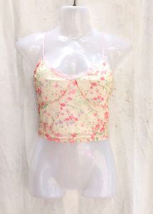 23V. Sheer floral Y2K top