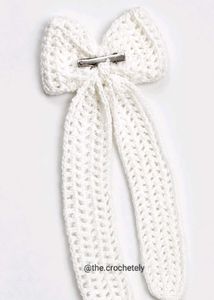 Handmade Crochet Hair Bow Clip