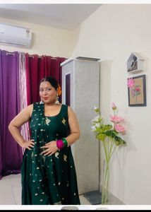 Emerald Green Anarkali 3 piece Set
