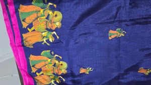 Hand-Painted Silk Saree with unstiched blouse