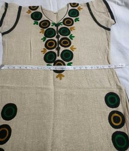 Cream Kurta with Circular Motif