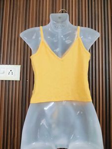 Yellow Tie-Front Camisole Top
