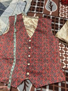 Red Patterned Men's Vest
