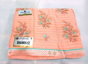 (new)Peach saree with blouse attached