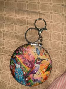 Beautiful Hummingbird Dual Mirror Keychain