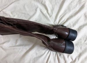 Brown Leather Knee-High Boots
