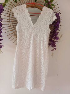 Elegant White Lace Mini Dress