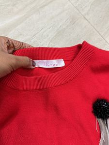Red Woollen Sweater For Women