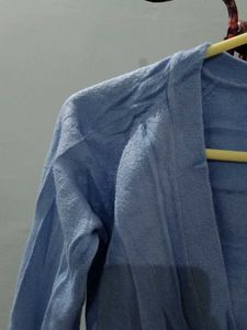 Blue Tie-Front Cardigan