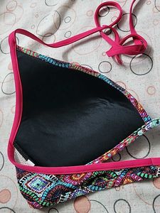 Colorful Geometric Pattern Bikini Top