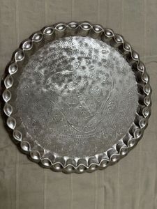 (Round)Decorative Silver Platted Finished Serving