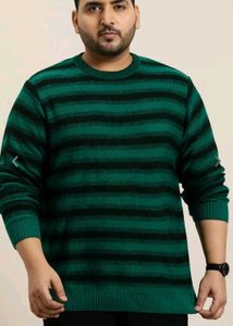 Striped Green Sweater (Plus Size)