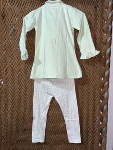 Light Green Tunic Top and Pants Set