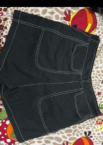 Black Shorts with White Stitching