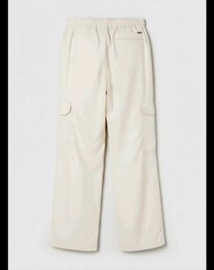 Beige Wide Leg Cargo Pants