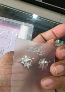 Elegant silver Blue Floral Stud Earrings