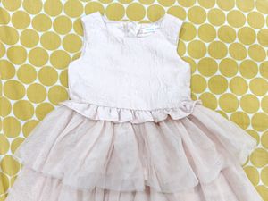 Babyoye Powder Pink Satin Net Frock