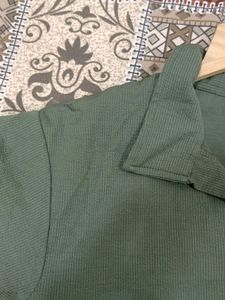 Men Striped Polo Neck