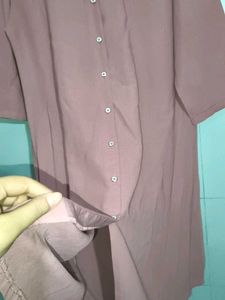 Elegant Pink Button-Down shirt dress
