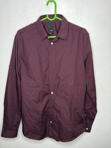 Men's Maroon Polka Dot Shirt
