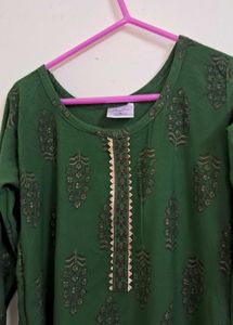 Green Printed Kurta
