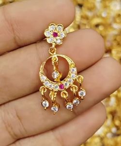 5 metals Golden Jhumka &amp; Chandbali Earri