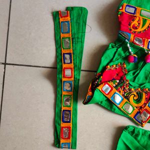 Green Ethnic Mirror Work boys Set
