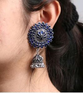Blue Stud Jhumkas