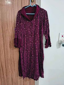 Beautiful Maroon Floral Print Kurta