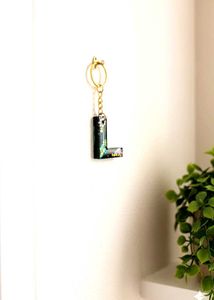 Glitter Letter L Keychain