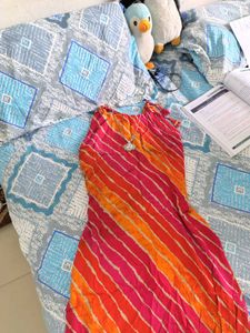 multicolour sleeveless kurta