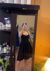 Elegant Black Halter Neck Dress