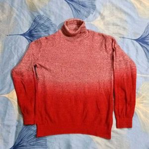 Red Ombre Knit Sweater