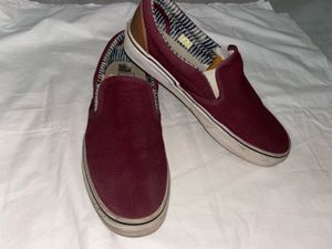 VANS Maroon Slip-On Canvas Sneakers (UNISEX)