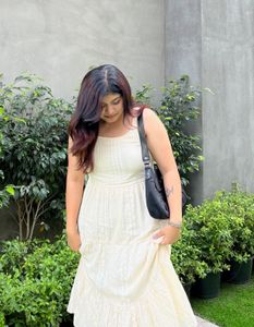 Max Cream Tiered Midi Dress