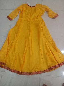 Yellow Kurta Set with Red Dupatta