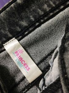 A charcol colour jeans with comfortable material.