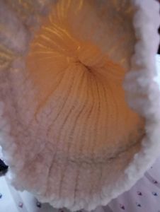White Knit Beanie with Pom-Pom