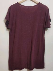 Mauve Sparkling Burgundy Top 38 Bust